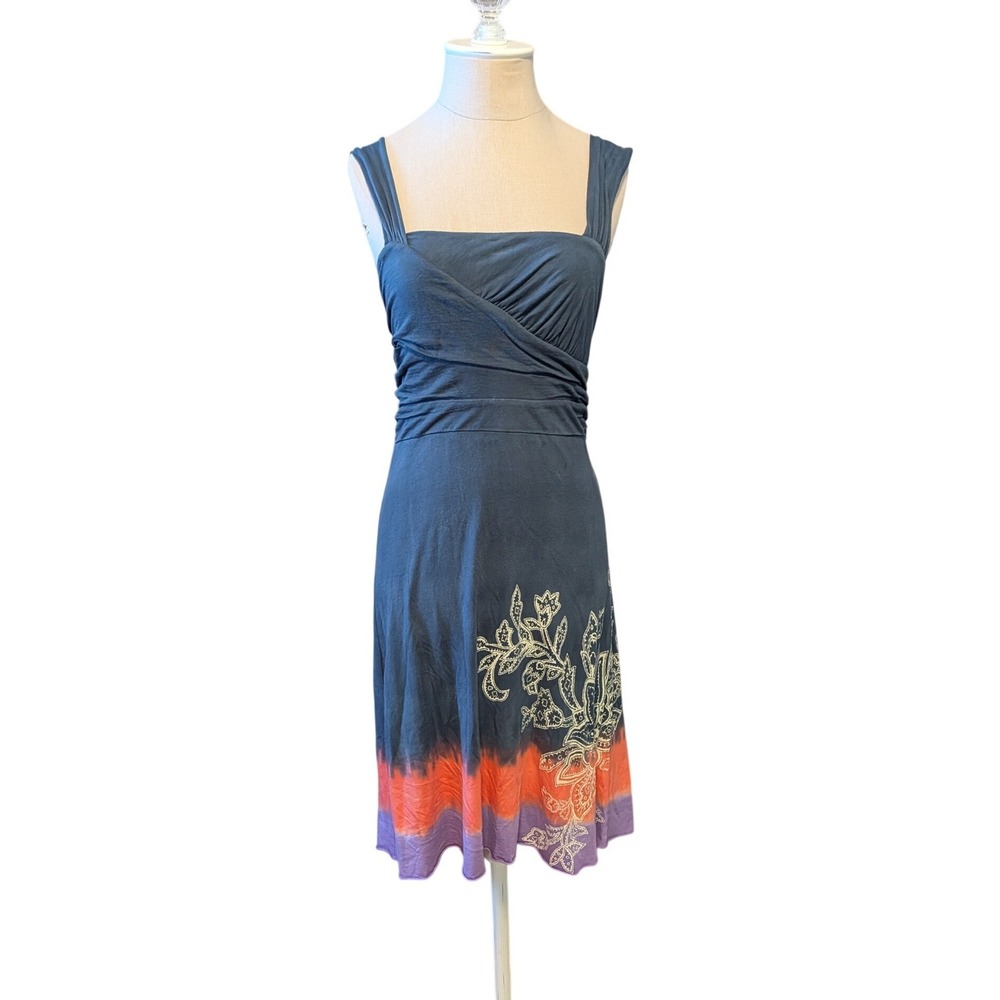 Fairycore Y2K Sundress Smocked Back Dip Dye Small Scrapbook Anthropologie Boho
